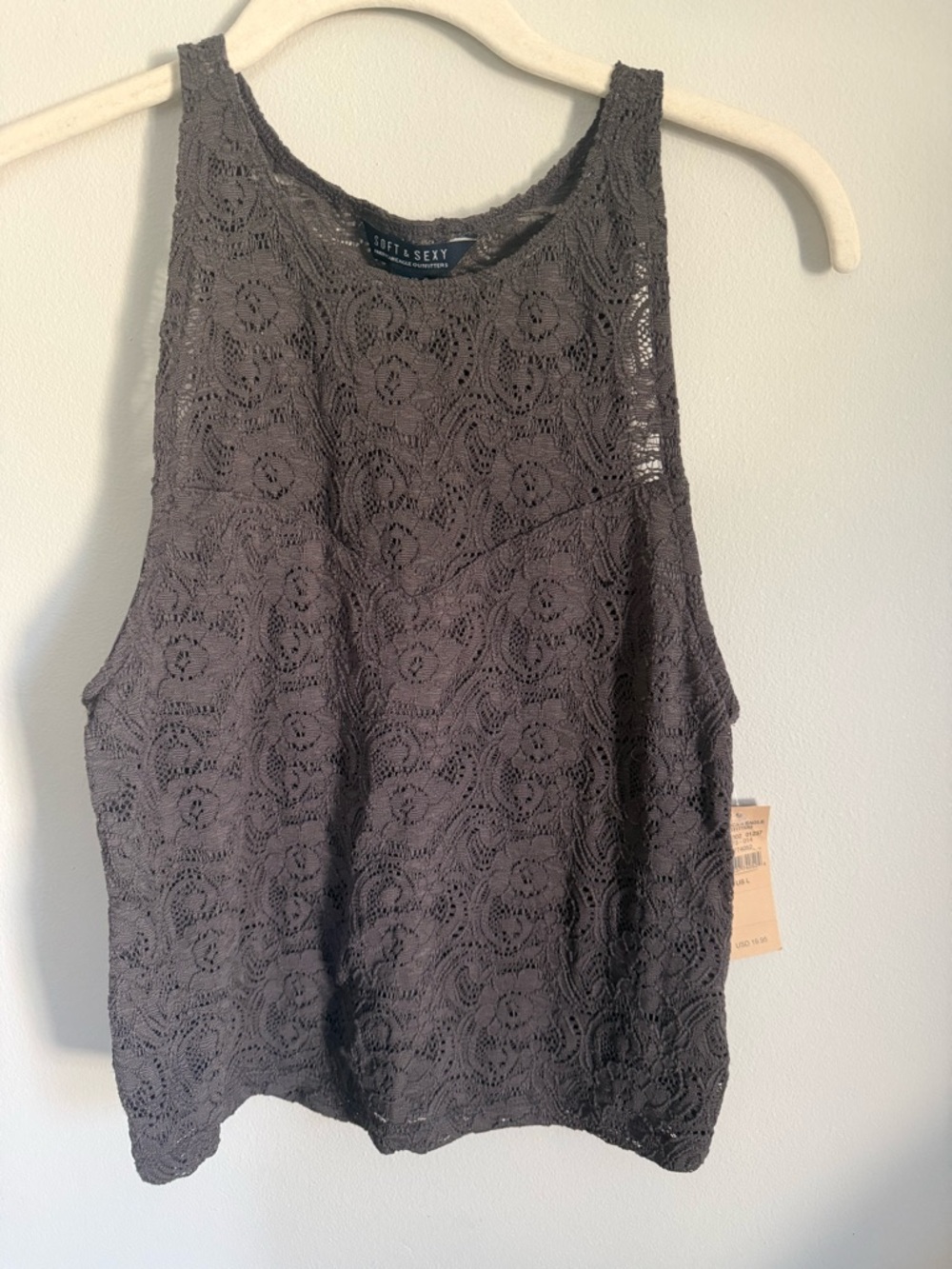 American Eagle Outfitters Black Lace Crochet Tank
